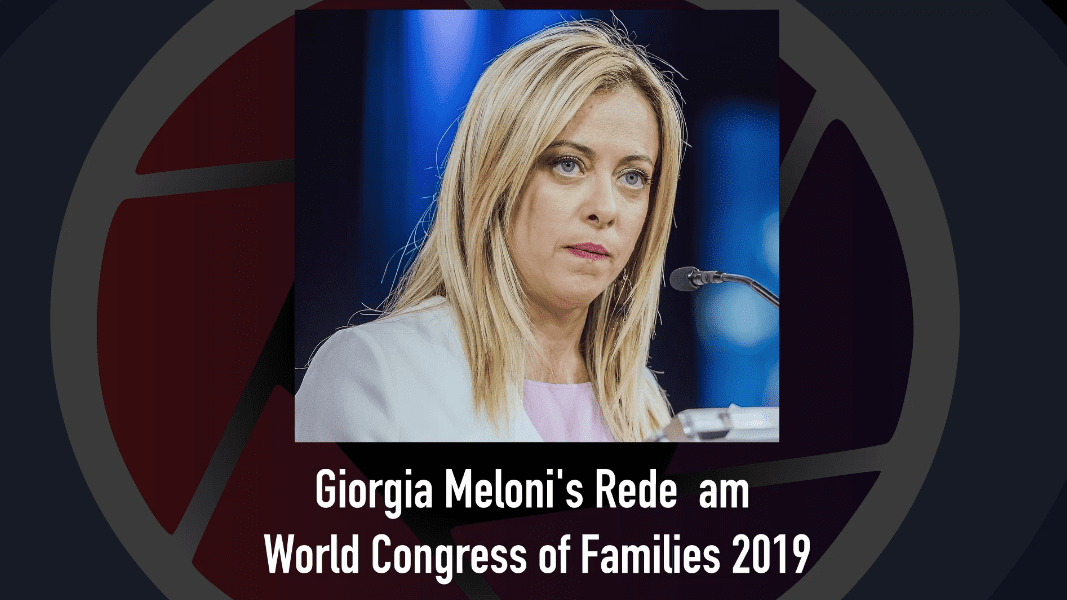 Giorgia Meloni am Familienkongress 2019